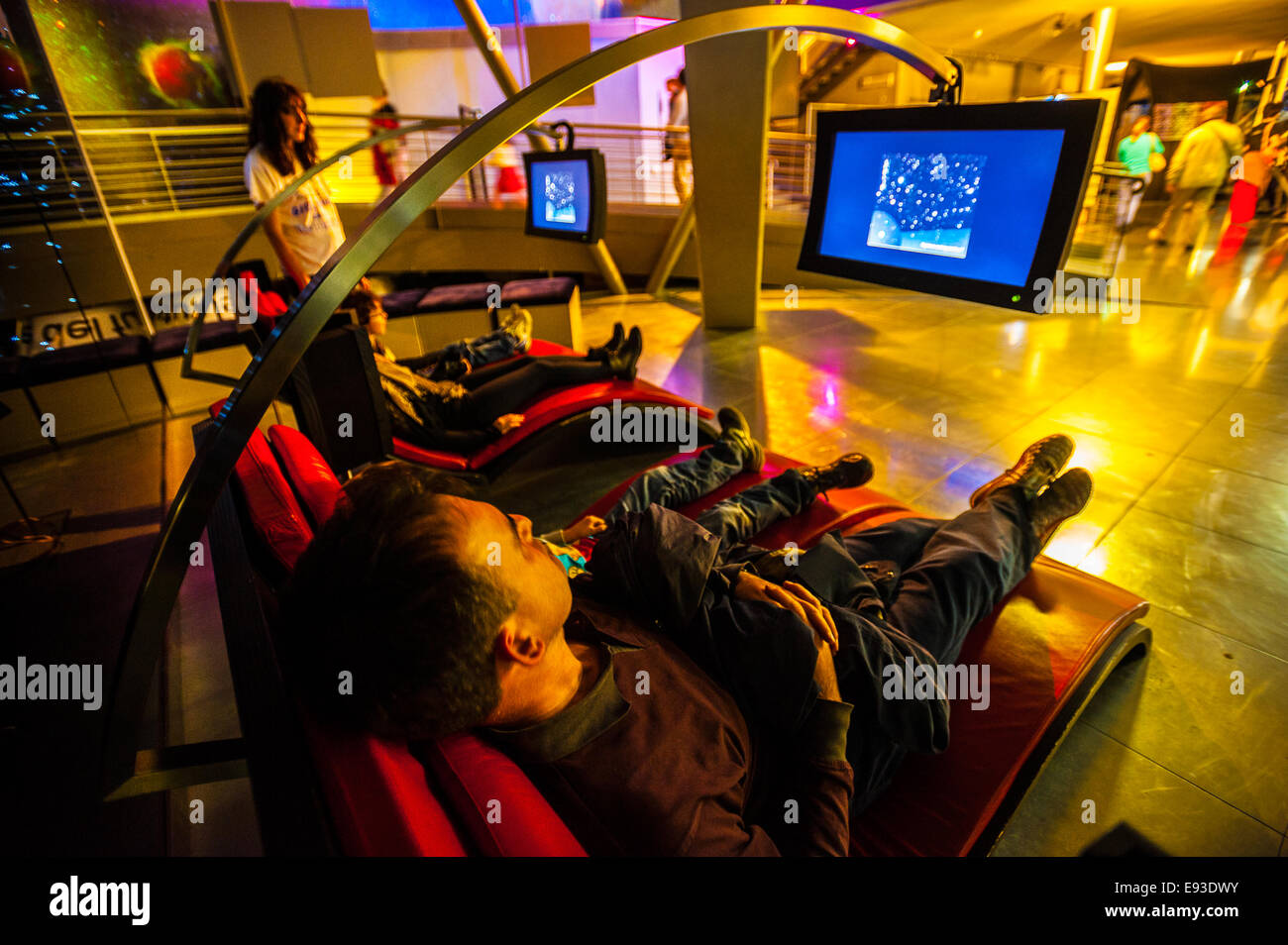 Italia Turín Piamonte Pino Torinese Inauguración de la nueva zona de museos del Museo de Turín planetario astronomía y espacio INFINI.Al 17 de octubre de 2014 - Mediateca Foto de stock
