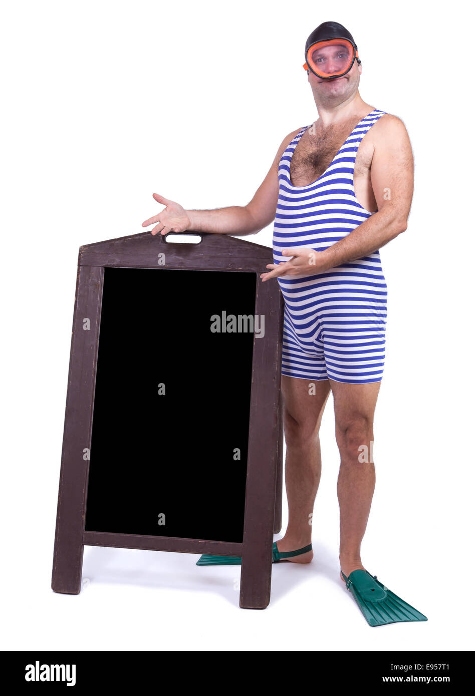 Hombre en traje de ba o chistoso Im genes recortadas de stock Alamy