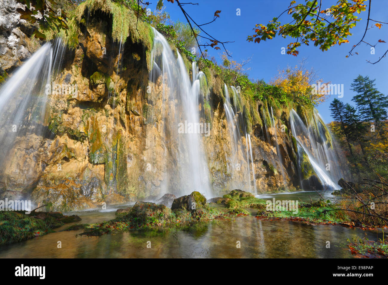 Parque nacional de los lagos de Plitvice, Croacia Foto de stock