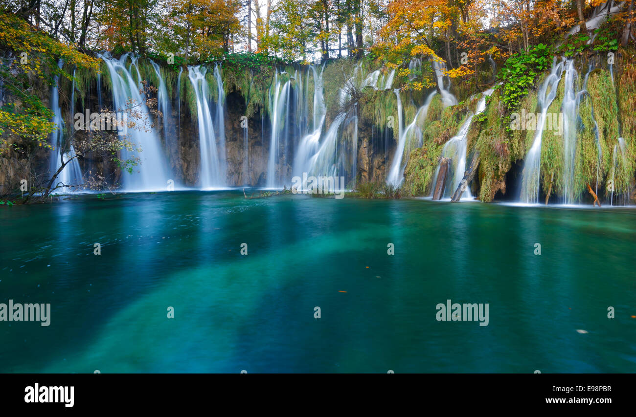 Parque nacional de los lagos de Plitvice, Croacia Foto de stock