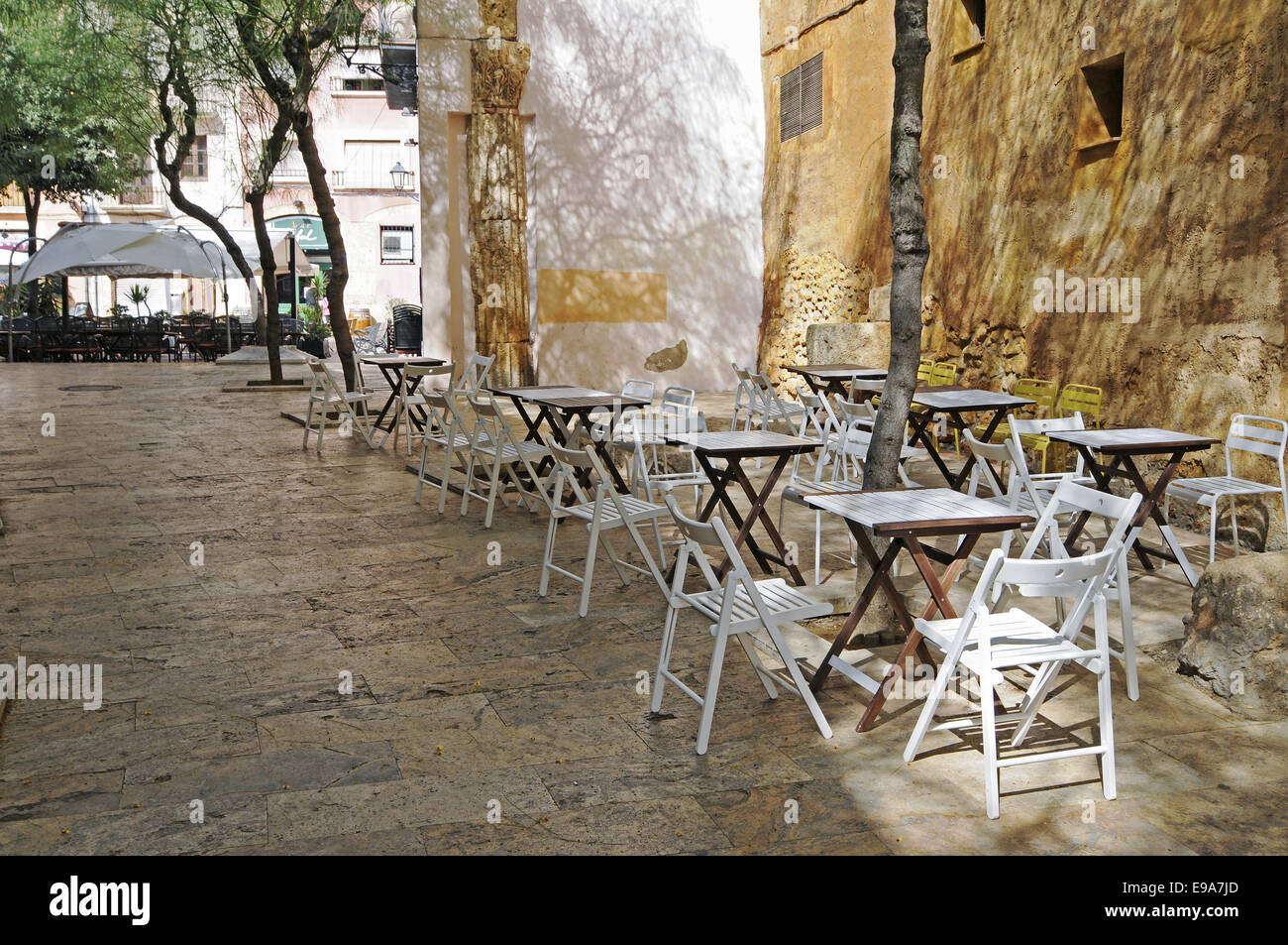 Plaza de la ciudad, Tarragona, España Foto de stock