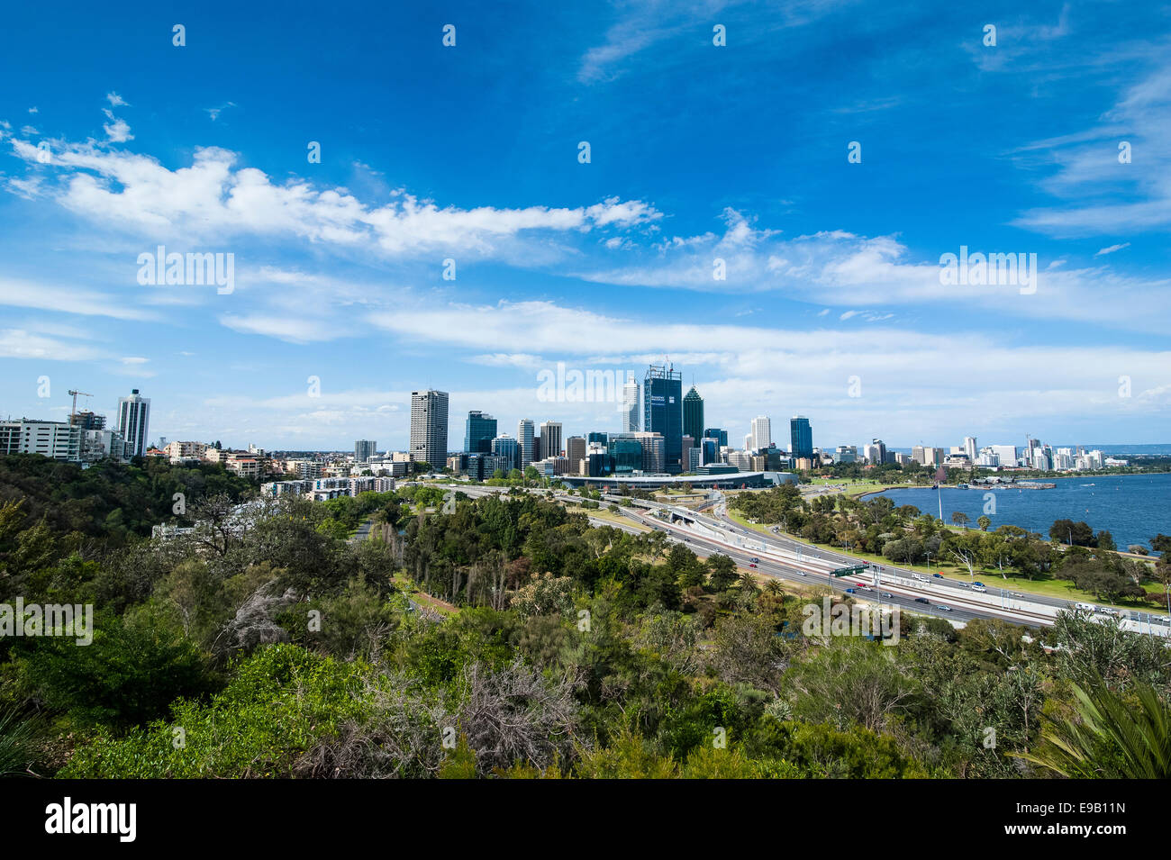 El contorno de la ciudad de Perth, Australia Occidental Foto de stock