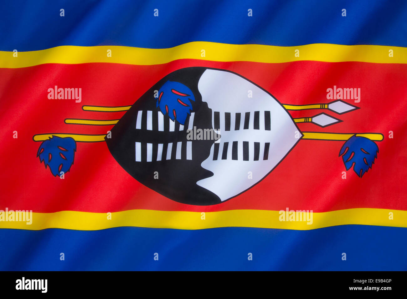 El estado y la bandera de guerra de Swazilandia Foto de stock