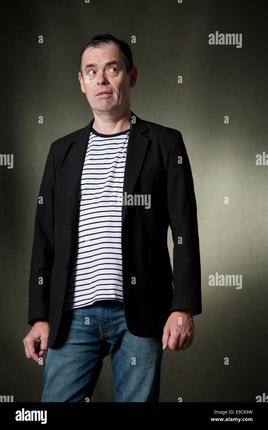 Kevin Eldon, comediante y actor británico, escritor, en el Festival Internacional del Libro de Edimburgo 2014. Foto de stock