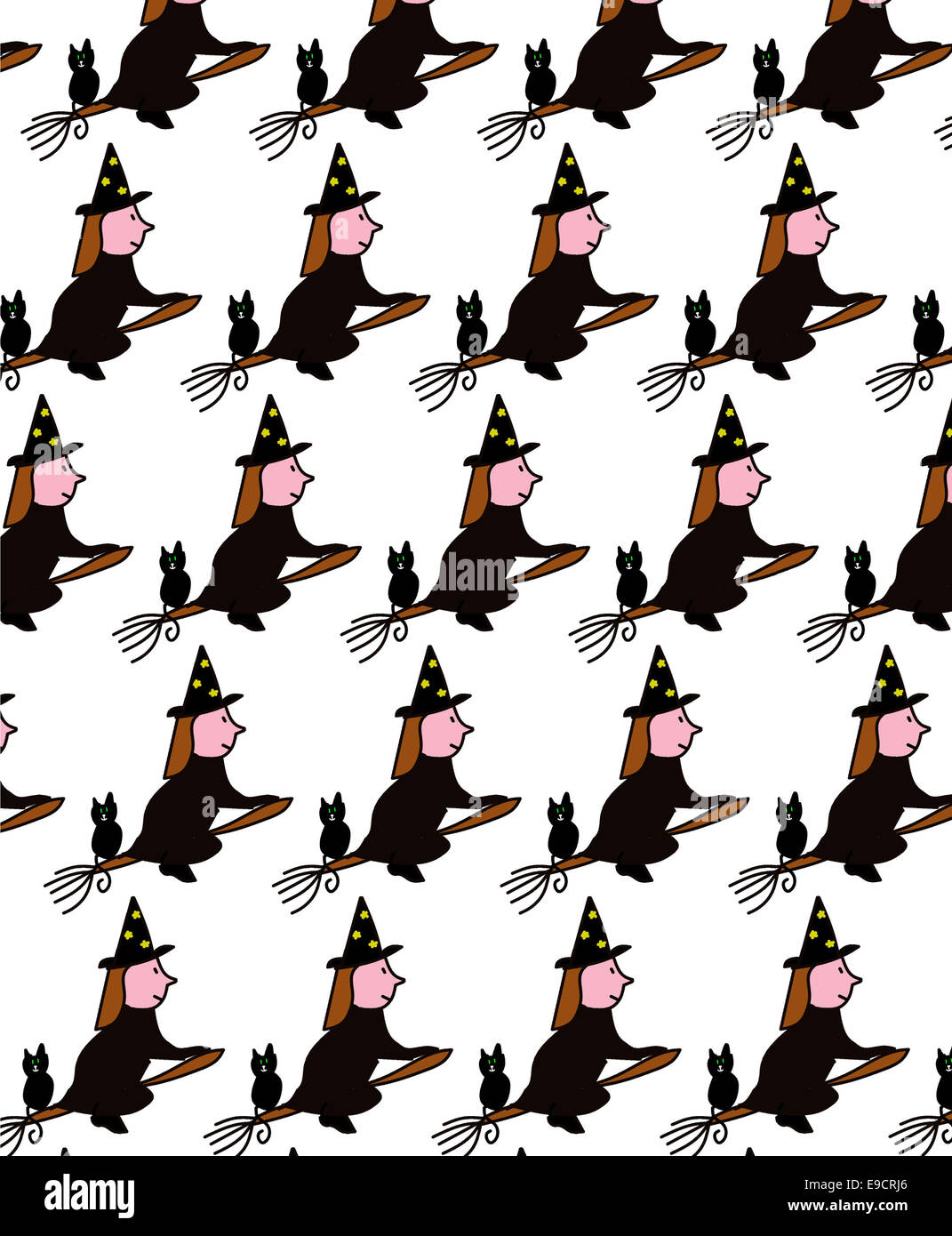 Ilustración de la Bruja de Halloween wallpaper de diseño Foto de stock