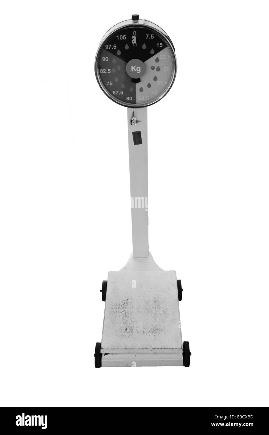 Escala de peso de los alimentos Imágenes de stock en blanco y negro