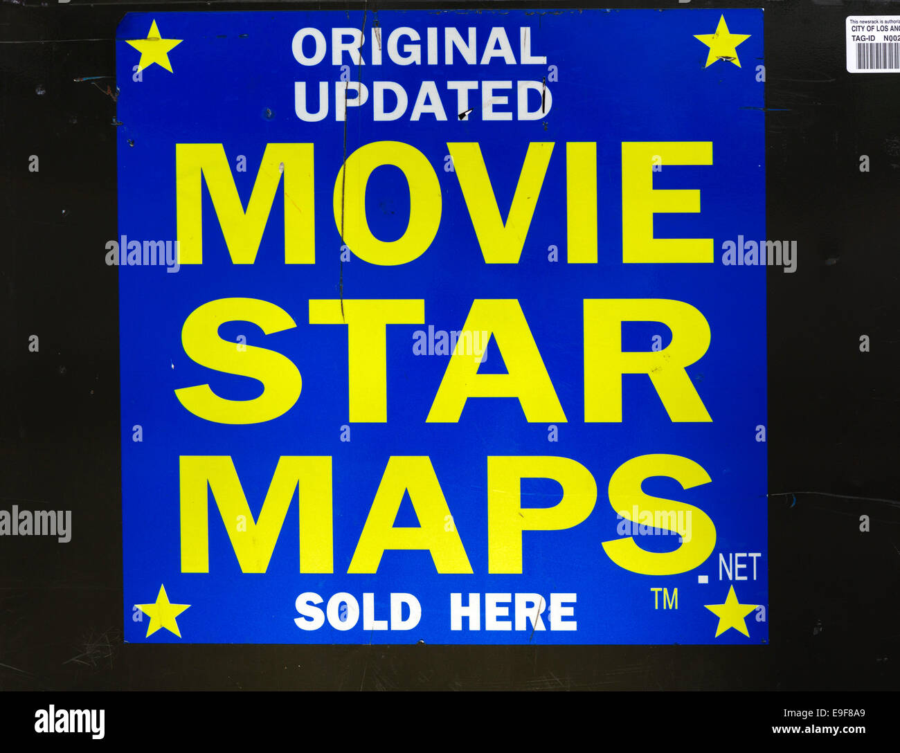 Newsrack vendiendo Mapas de las estrellas de cine, Hollywood Boulevard, Hollywood, Los Ángeles, California, Estados Unidos. Foto de stock