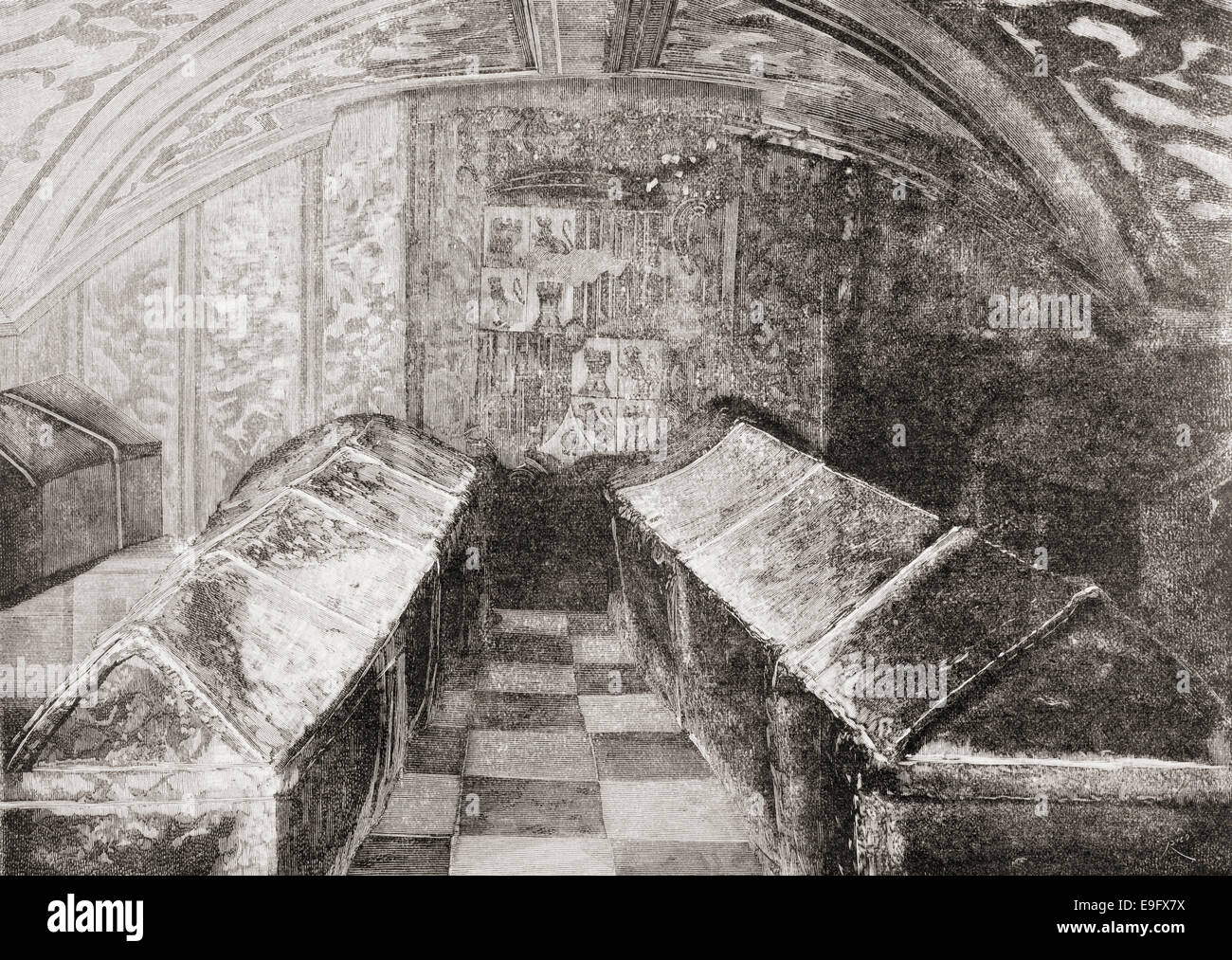 La Capilla Real, Granada, España. La cripta de los Reyes Católicos. Foto de stock