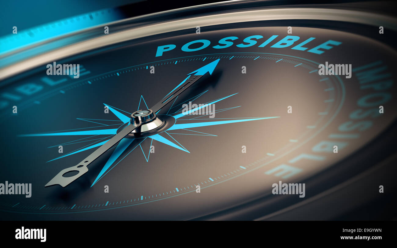 Concepto de motivación, el logro de los objetivos gracias a la confianza. brújula apuntando el texto ahorre dinero, azul y tonos beige. Foto de stock