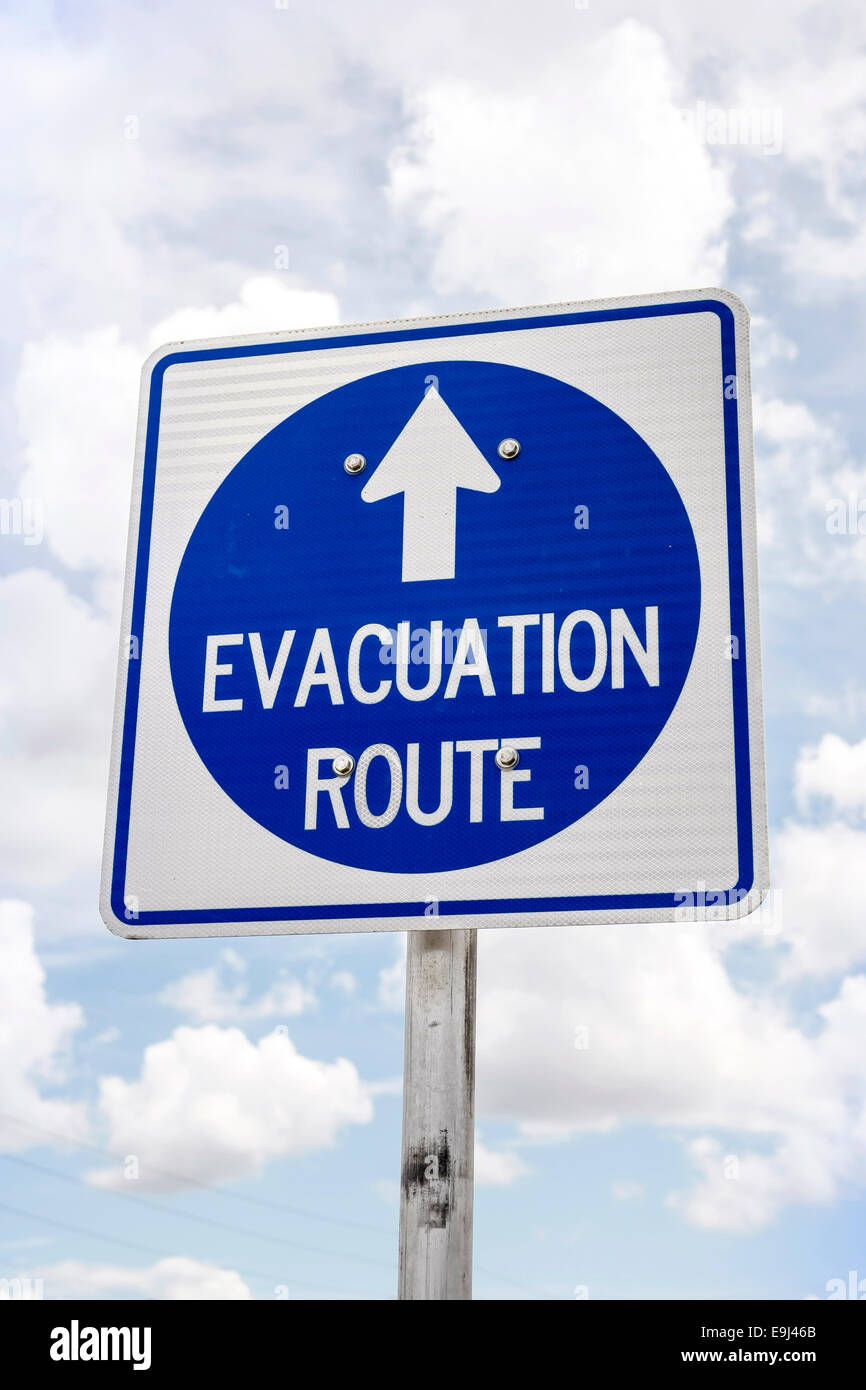 Señal de ruta de evacuación de huracanes de Florida Fotografía de stock -  Alamy