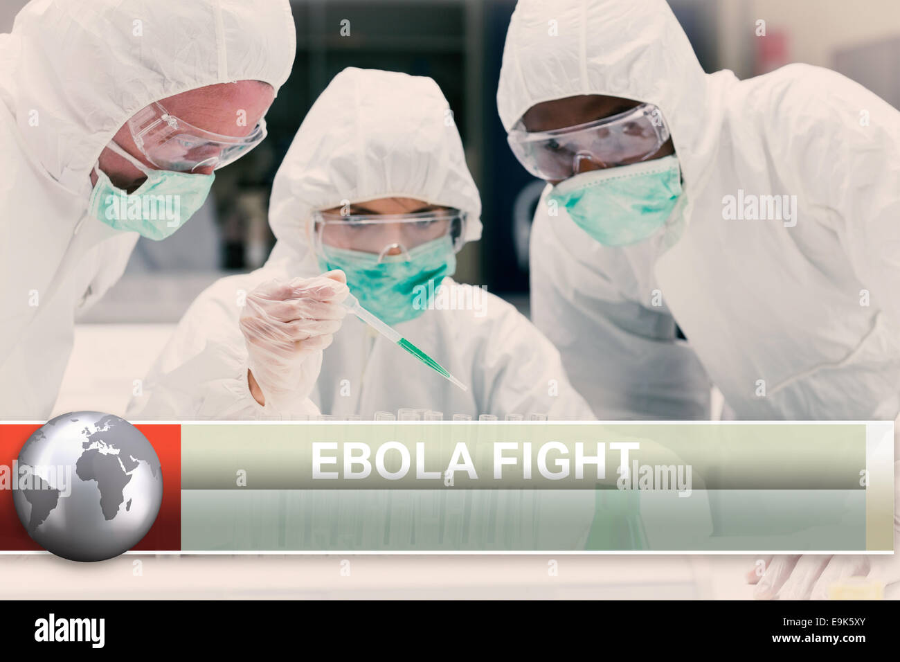 El ébola news flash con imágenes médicas Foto de stock