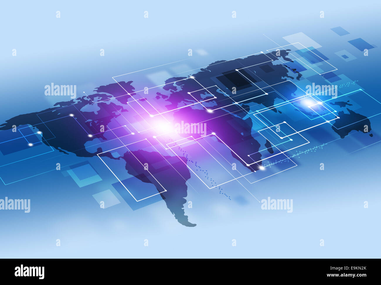 La tecnología de conexiones abstractas y antecedentes de comunicación empresarial Foto de stock