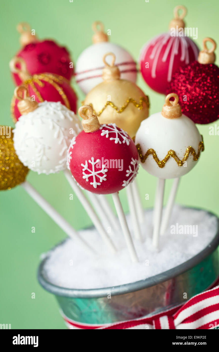 Cake pops de adornos de Navidad Fotografía de stock - Alamy