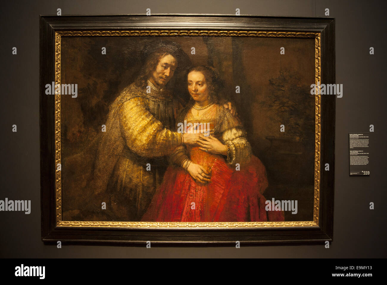 Isaac y Rebecca, conocida como "La novia judía", Rembrandt, óleo sobre lienzo, 1665-1669. El Rijksmuseum, el Museo Nacional de la red Foto de stock