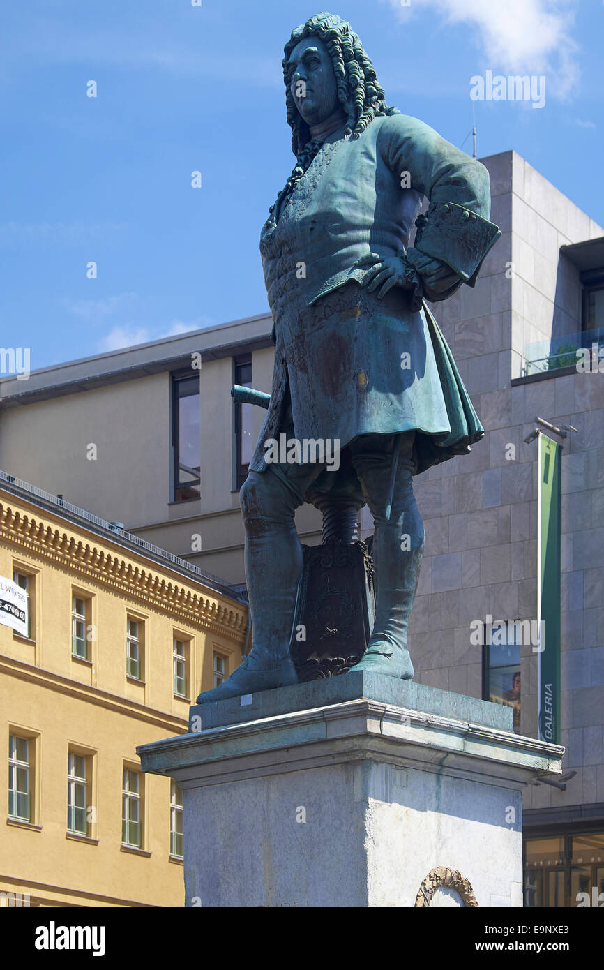 Estatua de Haendel, Halle, Alemania Foto de stock