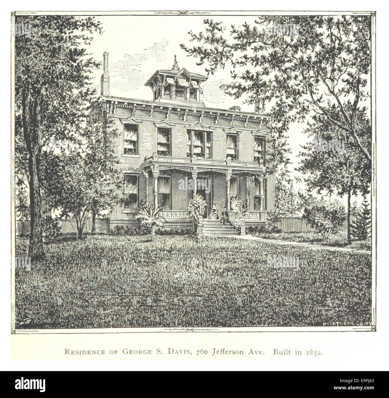 FARMER (1884), Detroit, p443 RESIDENCIA DE G. S. Davis, 760 Jefferson AVE. Construido en 1852 Foto de stock