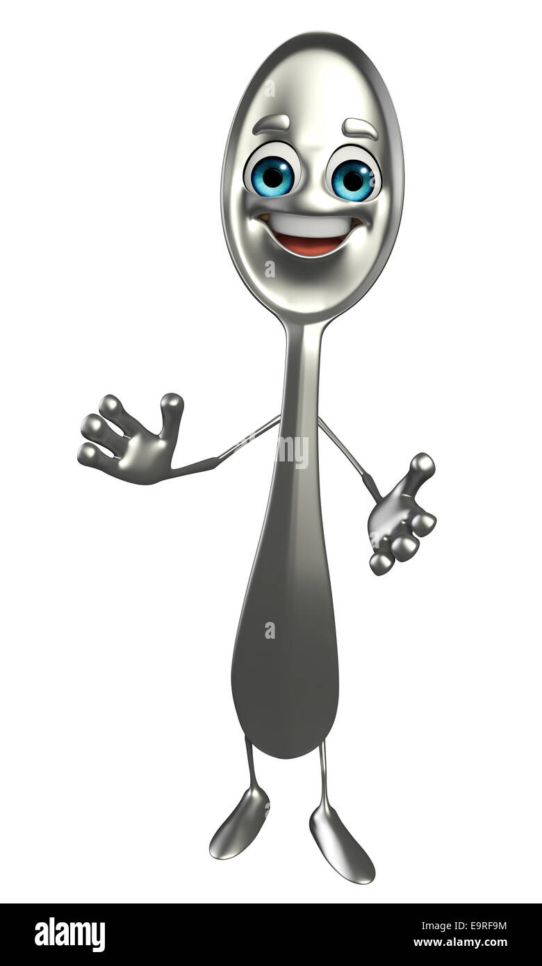 Personaje de dibujos animados de cuchara con palmas mano Fotografía de  stock - Alamy