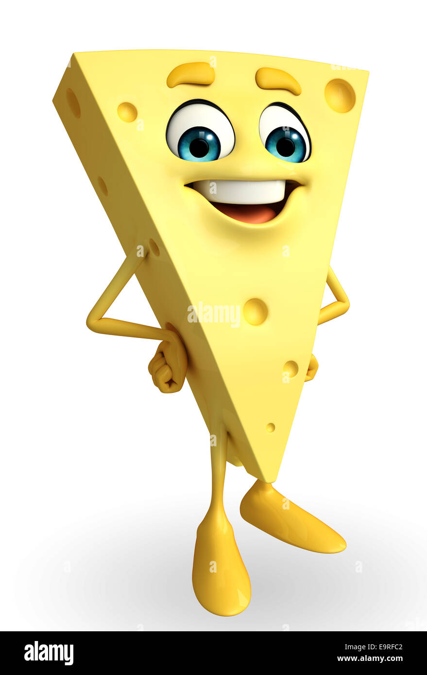 Personaje De Dibujos Animados De Queso Feliz Fotografia De Stock Alamy