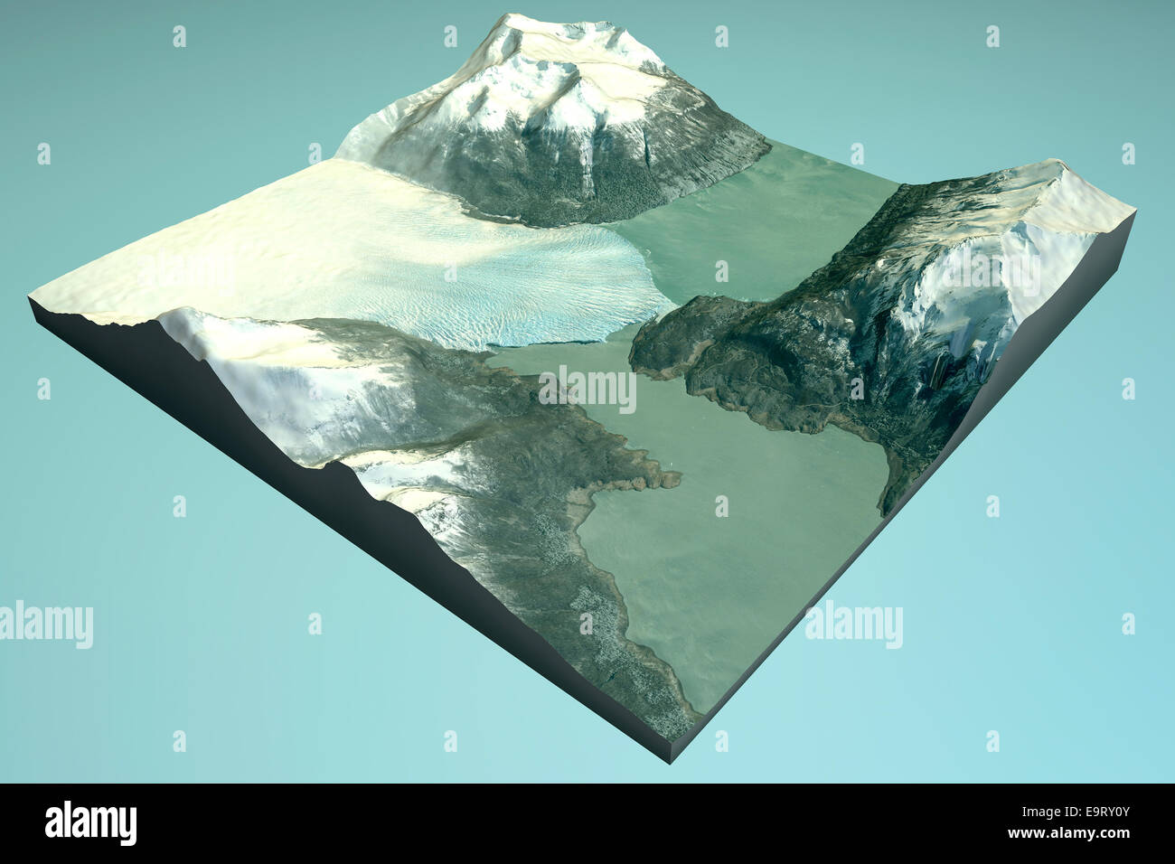 El Glaciar Perito Moreno Vista Satelite Glaciar Seccion 3d Mapa Elemento De Esta Imagen Estan Amuebladas Por La Nasa Fotografia De Stock Alamy