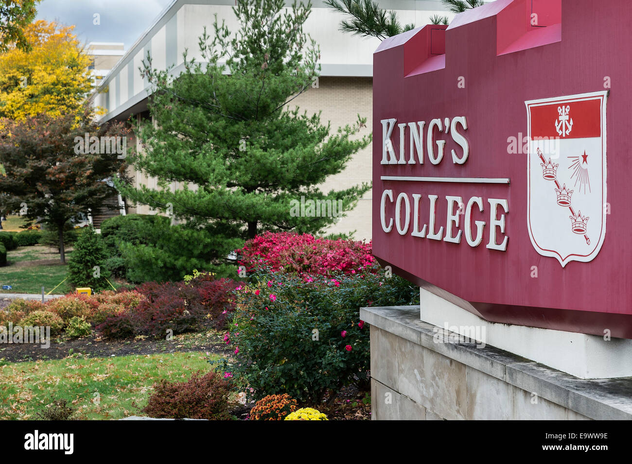 King's College Campus, en Wilkes-Barre, Pennsylvania, EE.UU. Foto de stock
