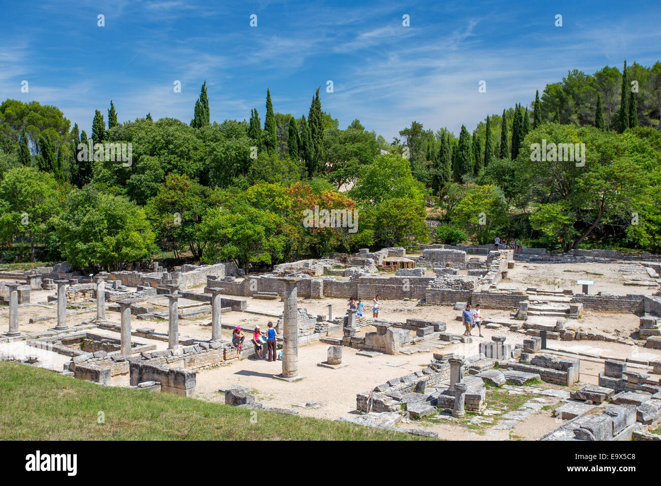 Las ruinas de la ciudad romana de Glanum en Saint Remy de Provence, Provenza, Francia Foto de stock