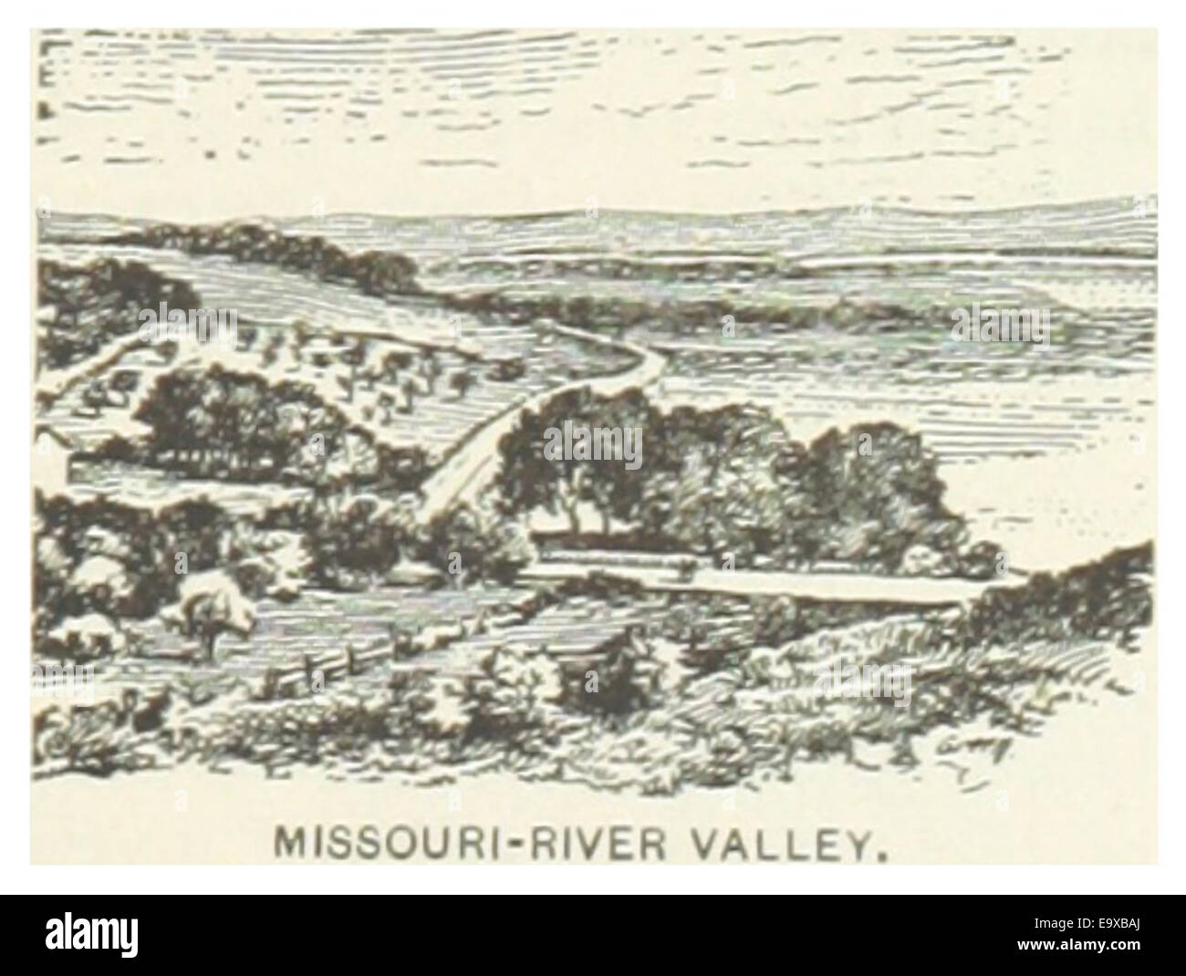 US-IA(1891) P259-Río Missouri Valley Foto de stock