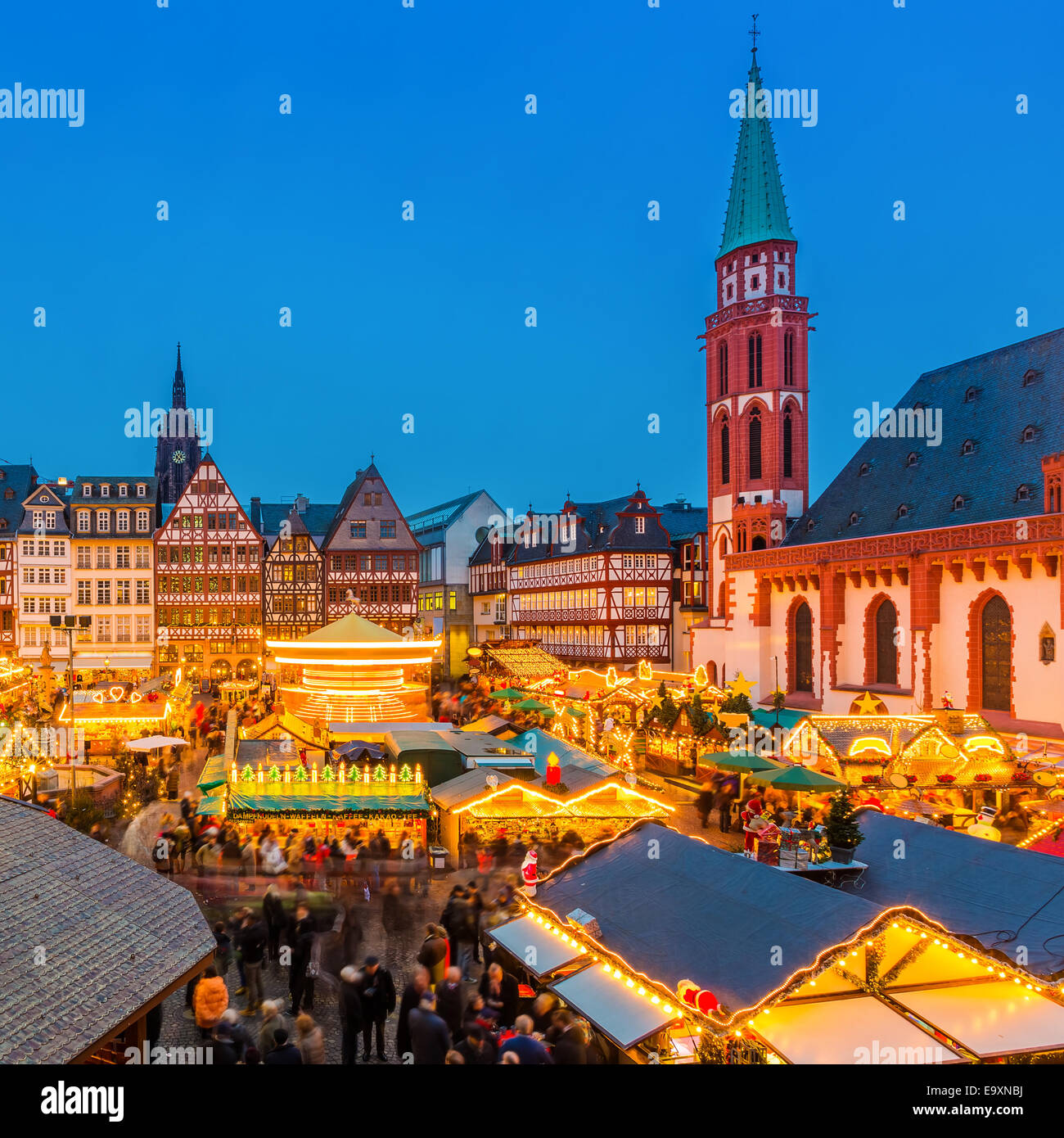 Mercado de Navidad en Frankfurt. Foto de stock