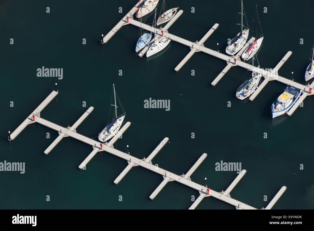 Vista aérea del puerto deportivo de St Kilda, Melbourne, Victoria, Australia Foto de stock