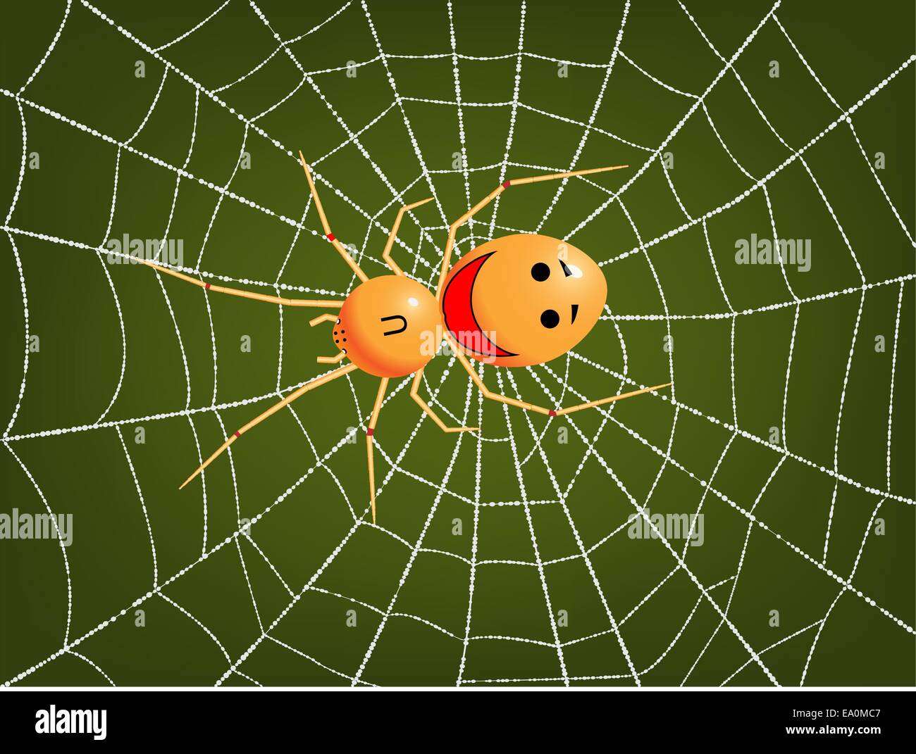 Vector cara feliz estilizada araña de tela de araña Imagen Vector de stock  - Alamy