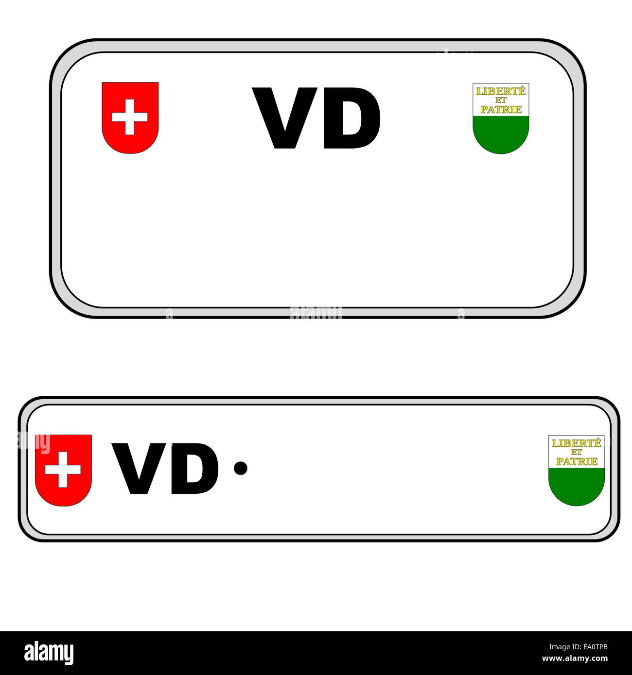 Número de placa de Vaud, Suiza Foto de stock