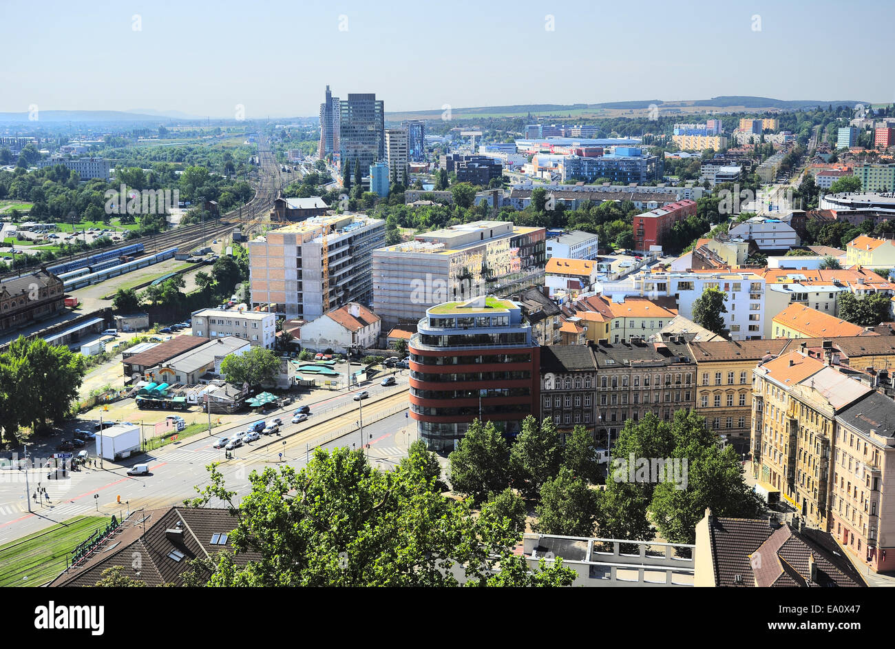Vista aérea en Brno, República Checa Foto de stock