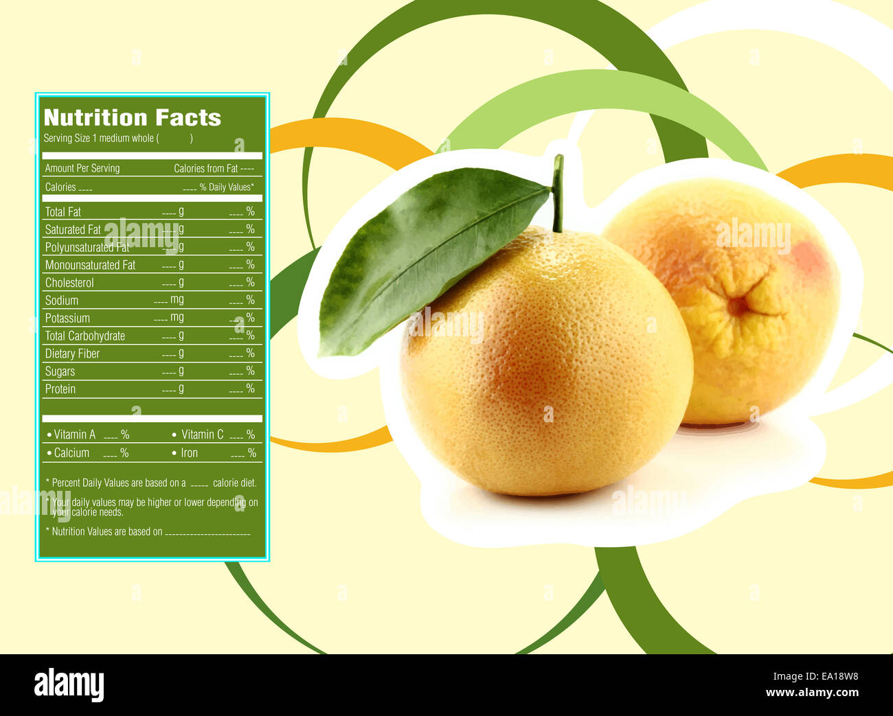 Información nutricional de pomelo apetitosas Fotografía de stock Alamy