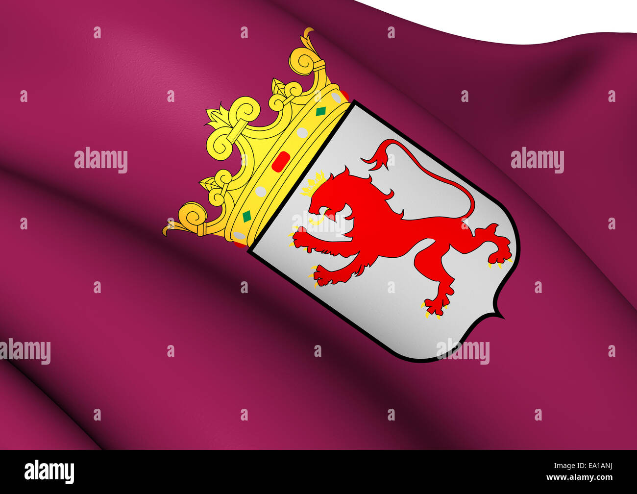 Galicia bandera de la región sobre fondo de tela de seda ondulado  Fotografía de stock - Alamy