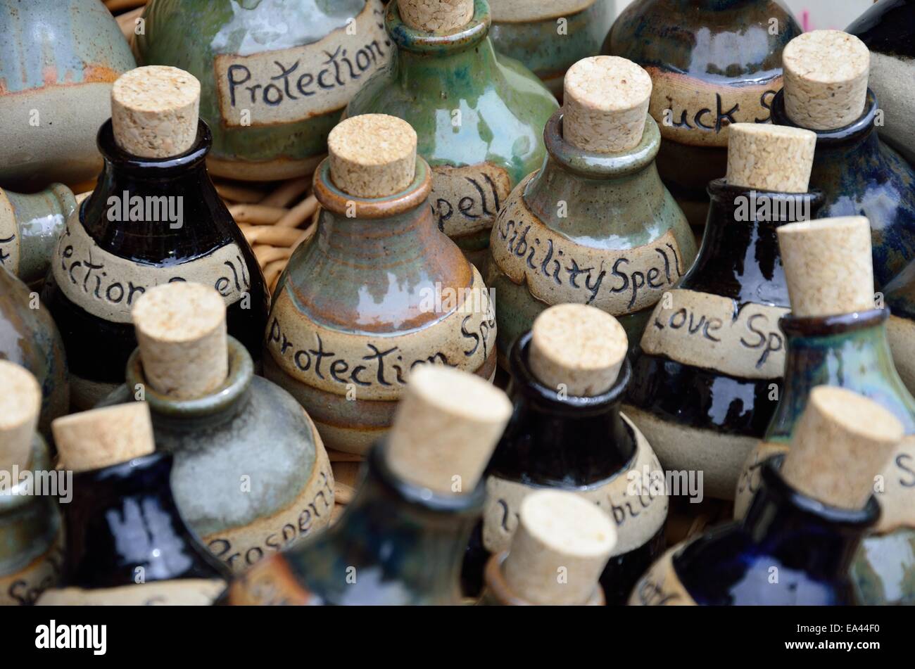 botellas de hechizo Foto de stock