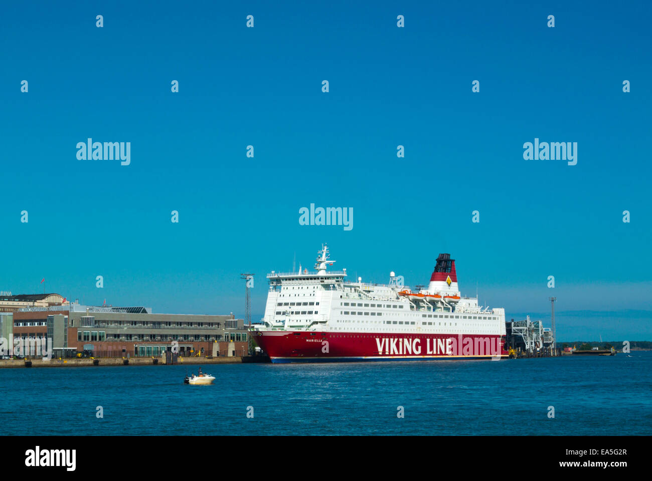 Viking Line Crucero en ferry a Estocolmo, Eteläranta Pier, el centro de Helsinki, Finlandia, Europa Foto de stock