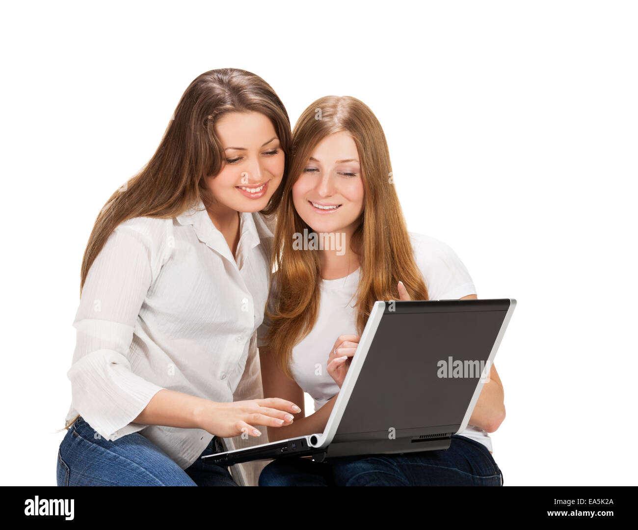 Dos bonitas chicas jóvenes estudiantes Foto de stock