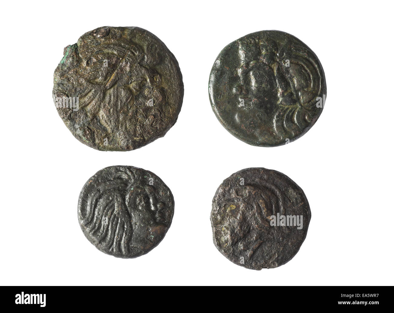 Monedas antiguas de Grecia Foto de stock