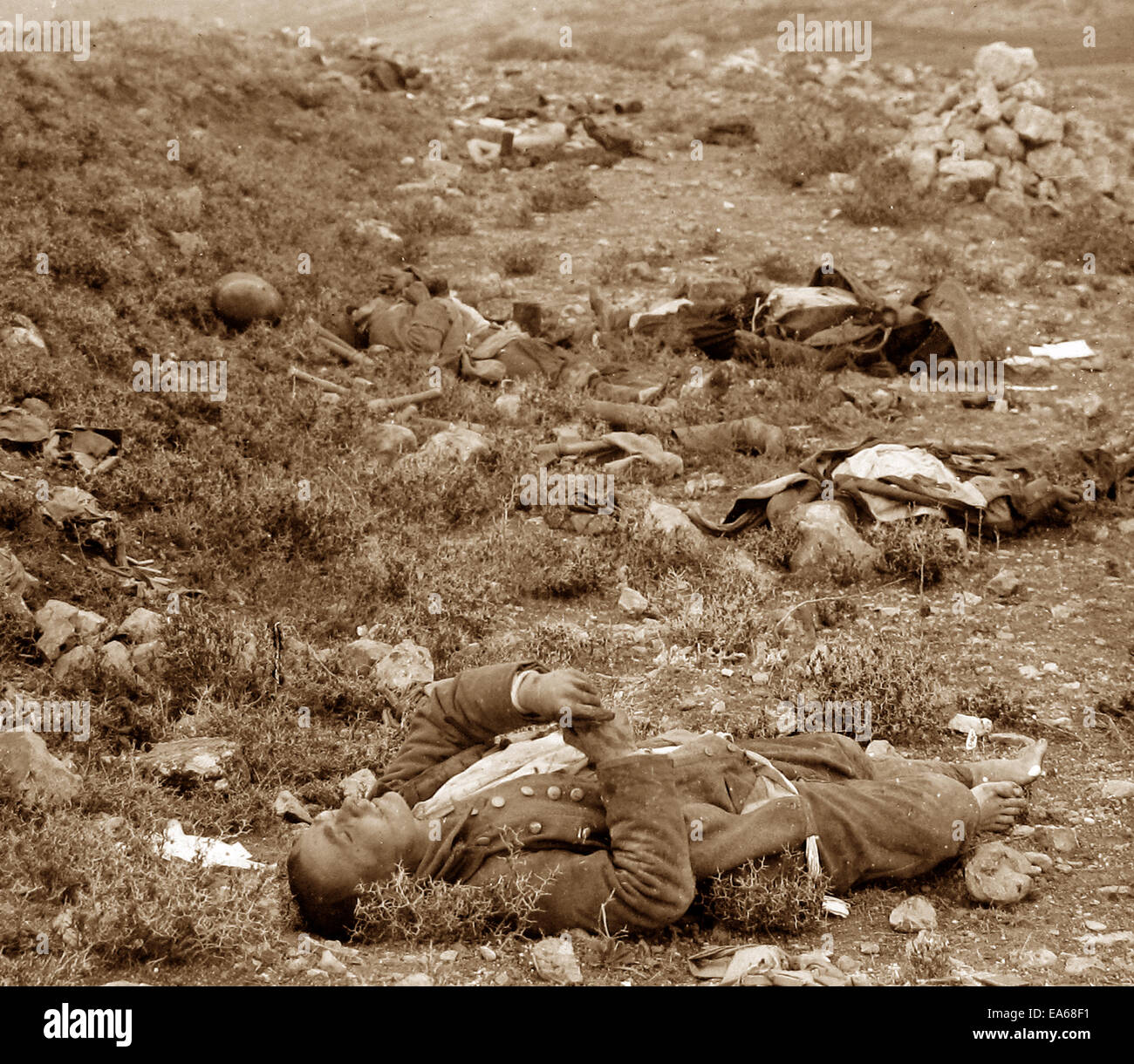 Los soldados turcos en Tell El-Ful 26 de diciembre de 1917 Foto de stock