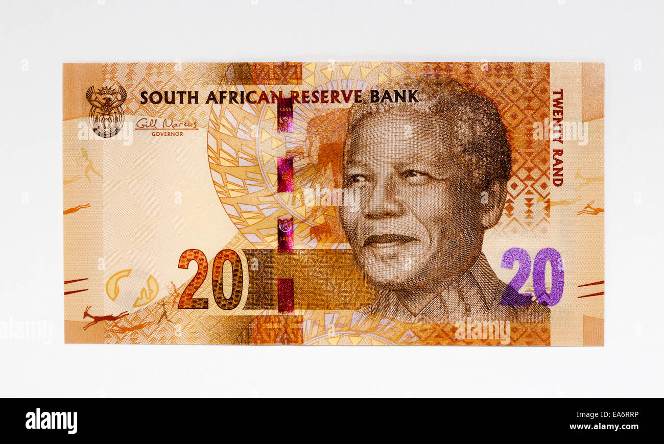 Sudáfrica 20 Rand Bank Note Foto de stock