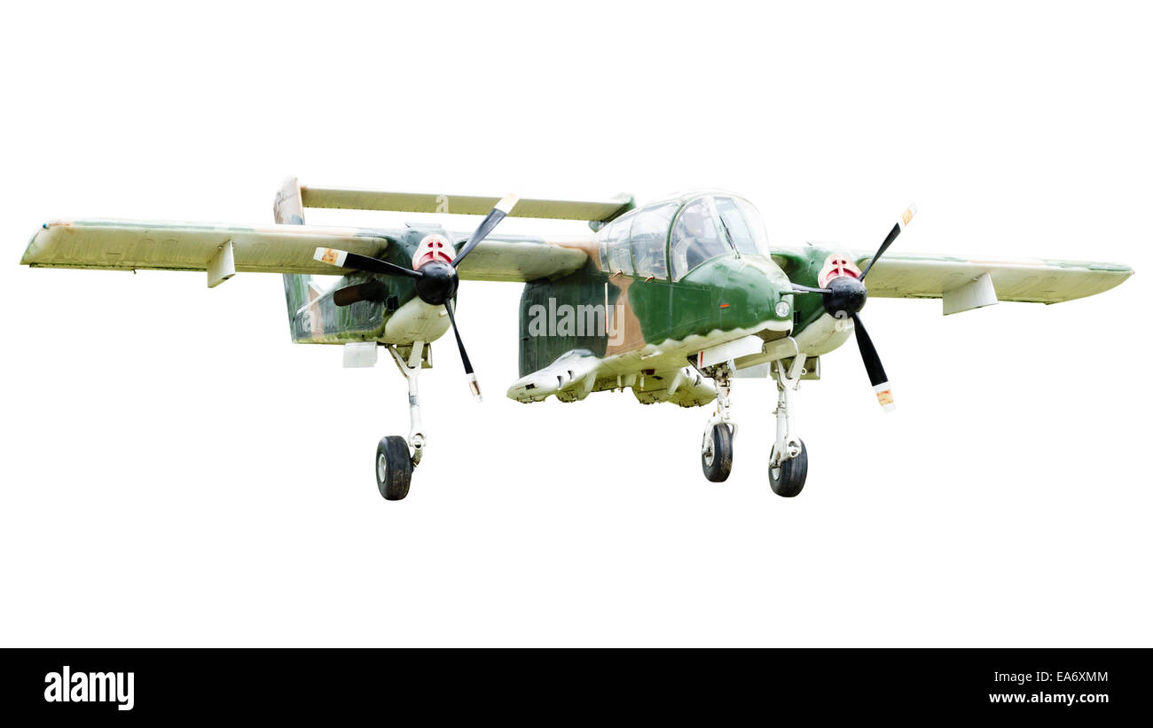 Viejos aviones de combate aislado sobre fondo blanco con los trazados de recorte Foto de stock