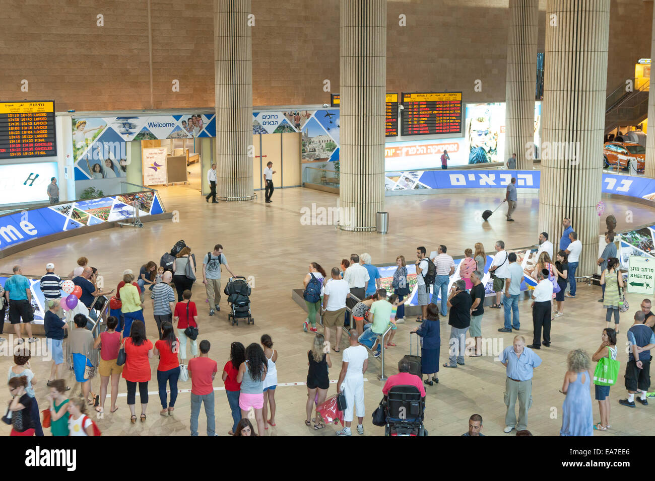 Terminal 3, llegadas a Israel el aeropuerto internacional Ben Gurion Foto de stock
