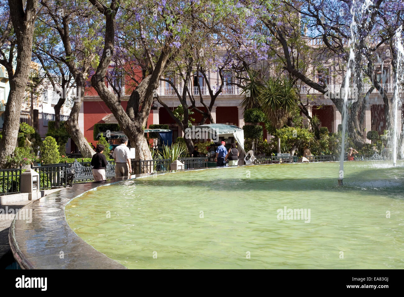 Plaza de la Patria dispone de una refrescante fuente y un montón de espacio  en la mesa de trabajo en el centro de Aguascalientes, México Fotografía de  stock - Alamy