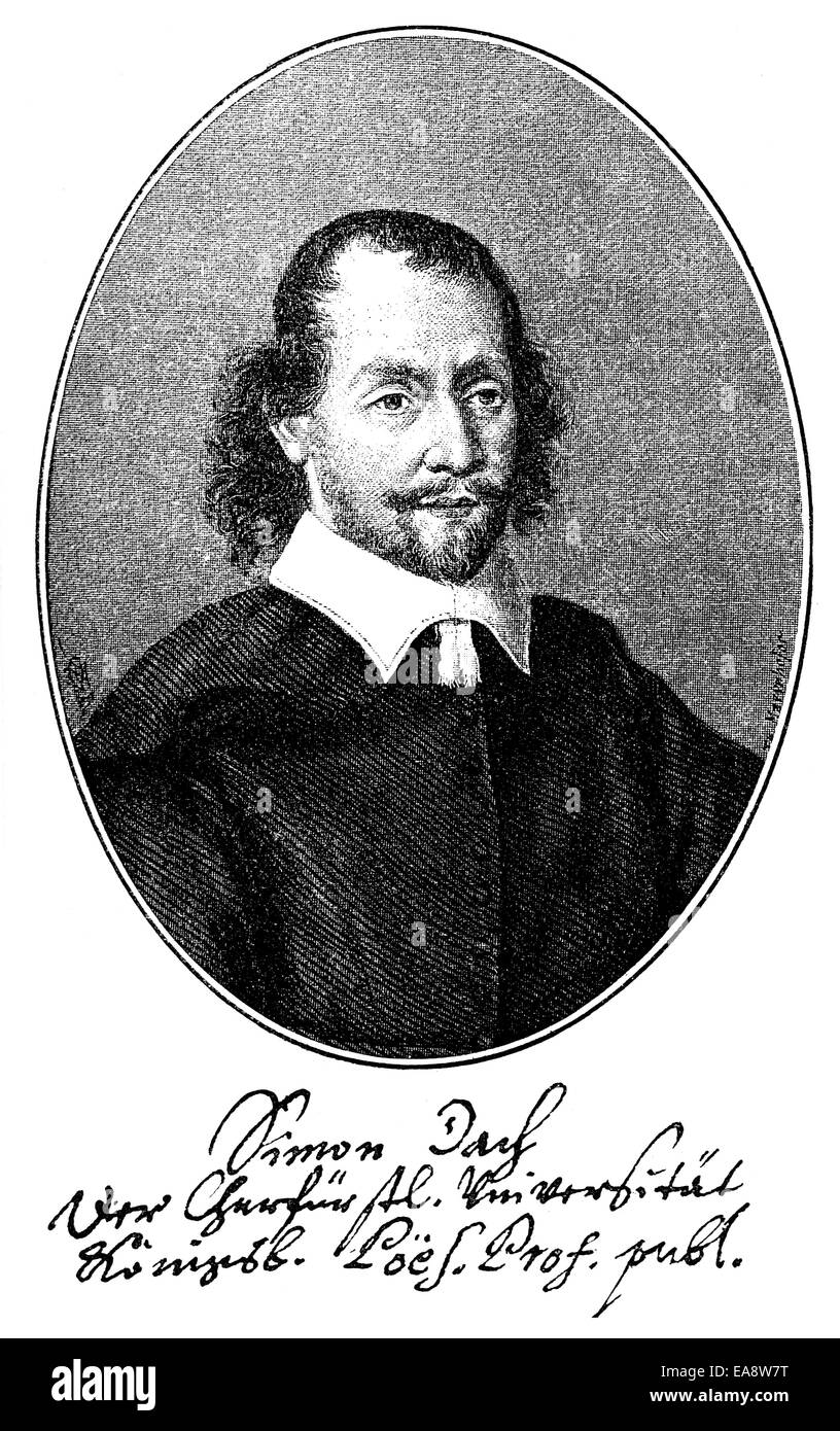 Simon Dach, 1605 - 1659, un poeta alemán de la época barroca, Simon Dach (1605 - 1659), ein deutscher Dichter der Barockzeit Foto de stock