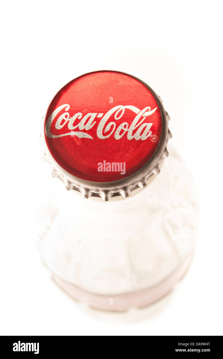 Botella de Coca Cola vacía, vista superior Fotografía de stock Alamy