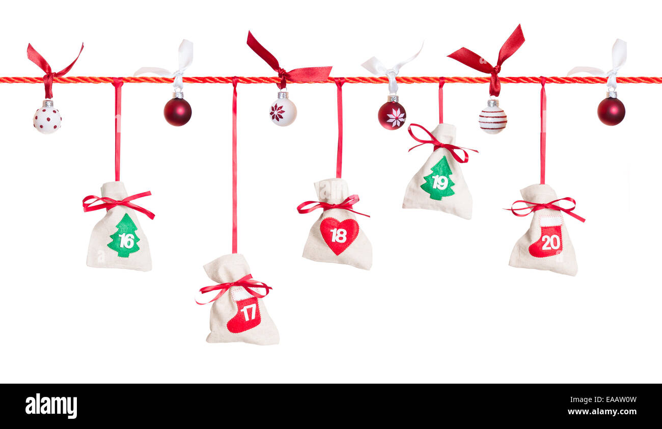 Calendario de Adviento aislado sobre fondo blanco (4/5 Fotografía de