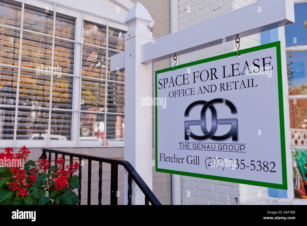 Espacio Comercial para arrendamiento sign - Washington, DC, EE.UU. Foto de stock