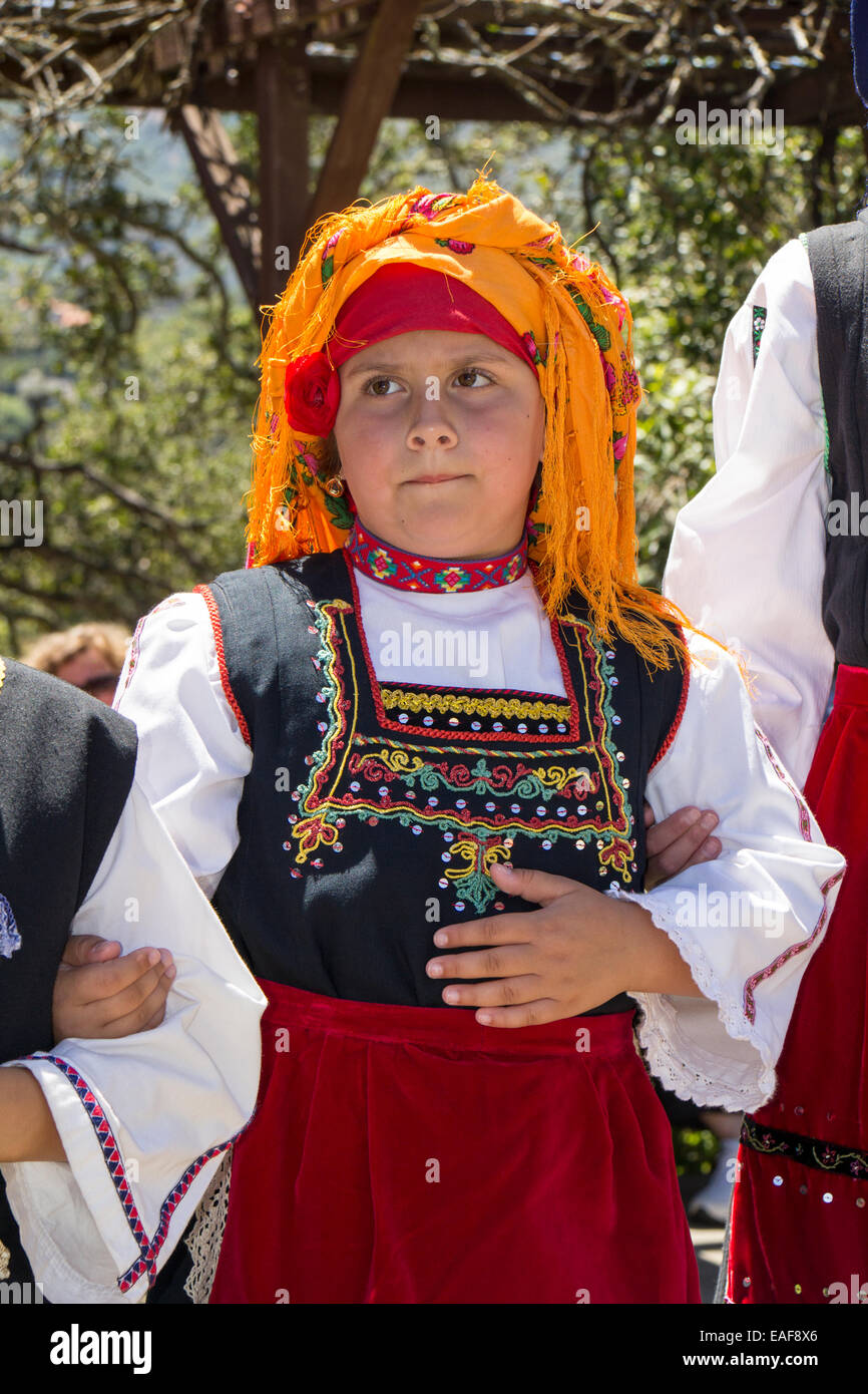 Chica, Greek-American Greek-American, niña, bailarín, bailarina, Folk Festival griego de Marin, Novato, Marin County, California Foto de stock