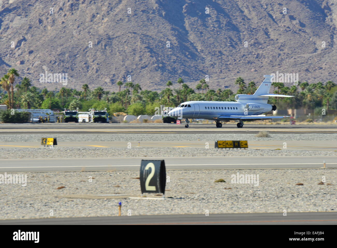 Jets ejecutivos en Palm Springs Airport Foto de stock