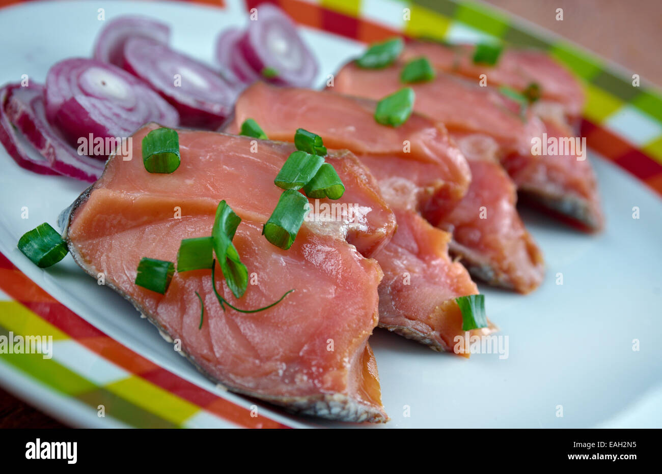 Rakfisk - plato de pescado noruego de trucha o a veces char, salados y  fermentados Fotografía de stock - Alamy