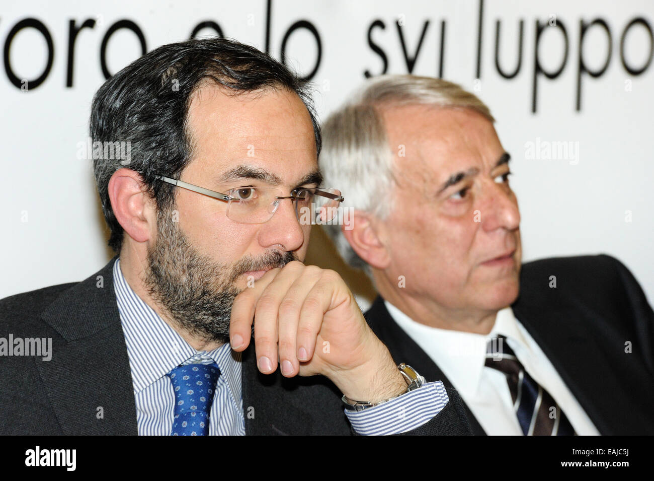 Umberto Ambrosoli e Giuliano Pisapia Foto de stock